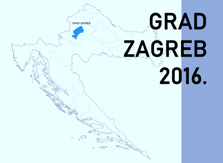 Pregledna karta Grada Zagreba u Republici Hrvatskoj 2016.